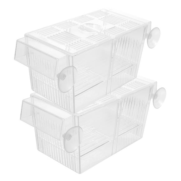 UPGRATOR 2Ud Caja Transparente Para Reproducción De Peces Con Ventosas Y Separador Para Acuario Y