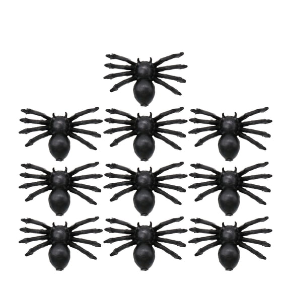 BNNG 10PCS Mini Plastic Spiders Halloween Simulated Spiders Black and Luminous Spiders Realistic Prank Toy for Halloween Decor Supplies Small Plastic Spider Toys of Black and Glow in The Dark