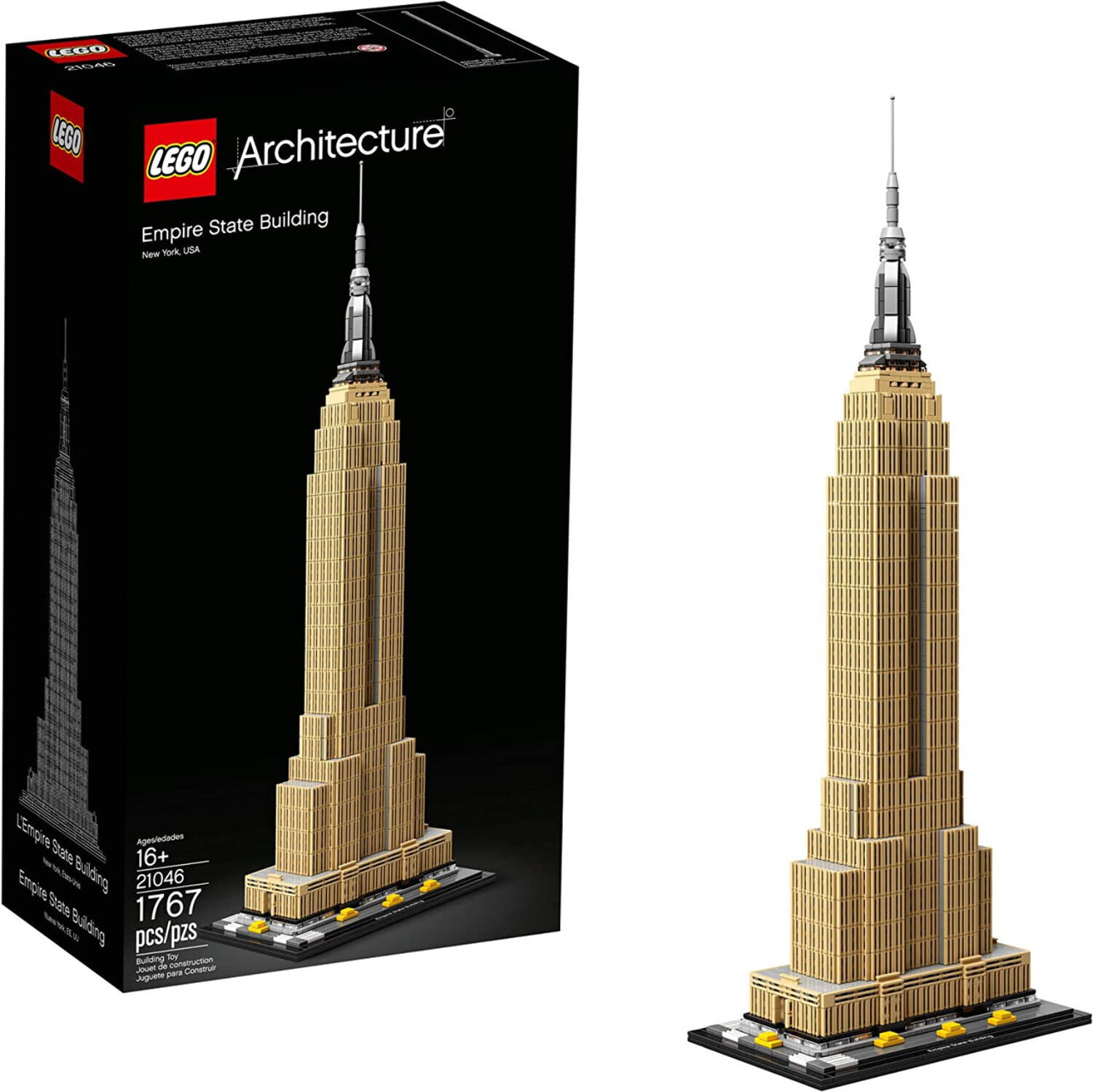 LEGO Architecture Empire State Building 21046 New York City Skyline  Architecture Model Kit for Adults and Kids, Build It Yourself Model  Skyscraper (1767 Pieces) 