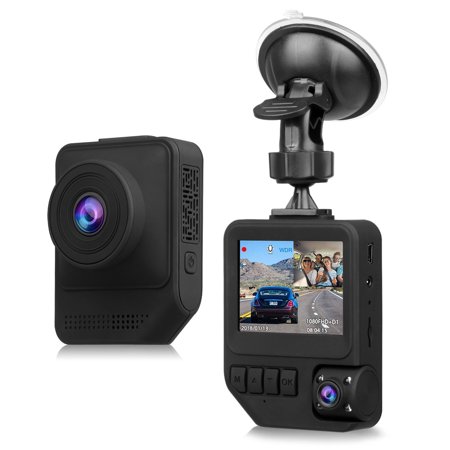 Dual Gauge Mount Dual Dash Cam, T818 1080P Full HD Cars Front and Inside Dash Camera with Suction Cup Mount with 170°Wide Angle Lens Night Vision G-Sensor Parking Monitor Motion Detection ()