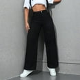 thumbnail image 4 of Youyipin women's pants Wide Leg Jeans for Women High Waisted Baggy Straight Leg Y2k Raw Hem Denim Pants for Women 2025, 4 of 8