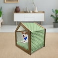 thumbnail image 3 of Irish Pet House, Classical Argyle Diamond Line Pattern with Crosswise Lines Old Fashioned, Outdoor & Indoor Portable Dog Kennel with Pillow and Cover, 5 Sizes, Green Pale Green White, by Ambesonne, 3 of 5