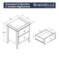 Grain Wood Furniture Greenport 2Drawer Bedroom Nightstand, Solid Wood