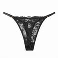 thumbnail image 4 of Sakmal Cheeky Underwear Women Lace Plus Size Thong Panties Black Soft Panties for Women L, 4 of 5