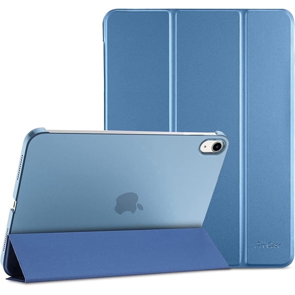 Procase Slim Case with Translucent Hard Shell Back for iPad (A16) 11th Generation 11-inch 2025/ iPad 10th Generation 10.9-inch 2022 Case -Blue