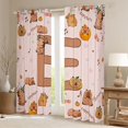 thumbnail image 2 of Erosebridal Kids Brown Capybara Curtains Pack of 2 (42x84 Each), Initial Letter E Curtains Blackout, 2 of 6