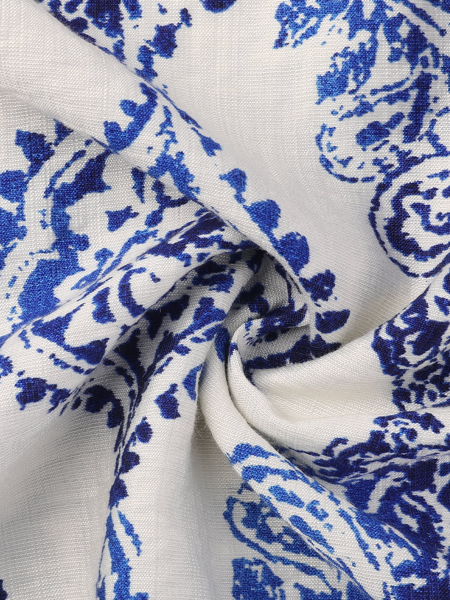 DARING DIVA Women's V Neck Bohemian Print 3/4 Sleeve A-Line Dress XS Blue