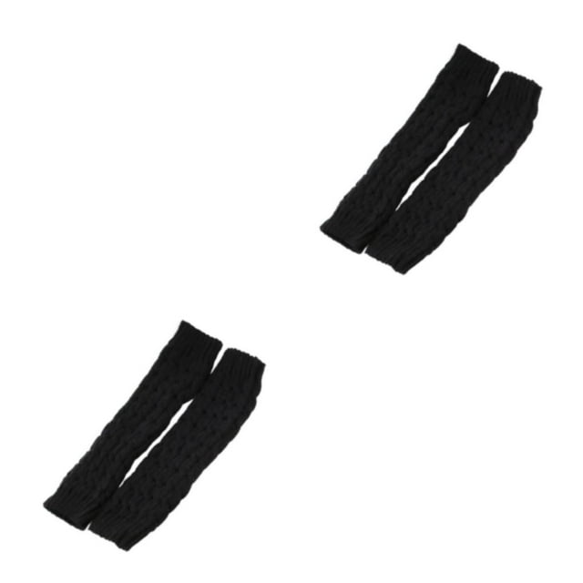 Baohd Exquisite Craft Leg Warmers Designed To Beautify Curves For Skirts And Combination Long Socks Fiber Knee Socks black 42cm 2Set