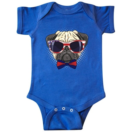 

Inktastic Pug Dog July 4th Patriotic Sunglasses Gift Baby Boy or Baby Girl Bodysuit