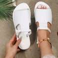 thumbnail image 6 of ATENAR Sandals for Women Summer Beach Womens Sandals Fashion Shoes Women White 6.5, 6 of 9