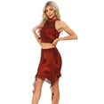 thumbnail image 4 of DARING DIVA Stylish Ruffled Mini Skirt Ensemble Dress XS Red, 4 of 6