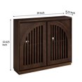 thumbnail image 6 of Mid Century Modern Fluted Sideboard Cabinet, Narrow Wood Storage Cabinet with 2 Doors, Side Buffet Cabinet for Living Room, Kitchen, Entryway, Hallway, Dark Walnut, 6 of 9