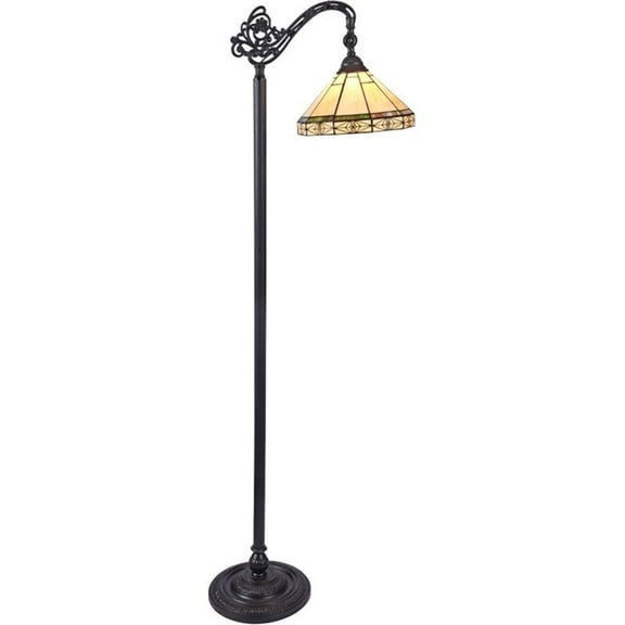 Pemberly Row Contemporary 1 Light Reading Floor Lamp 11" Wide