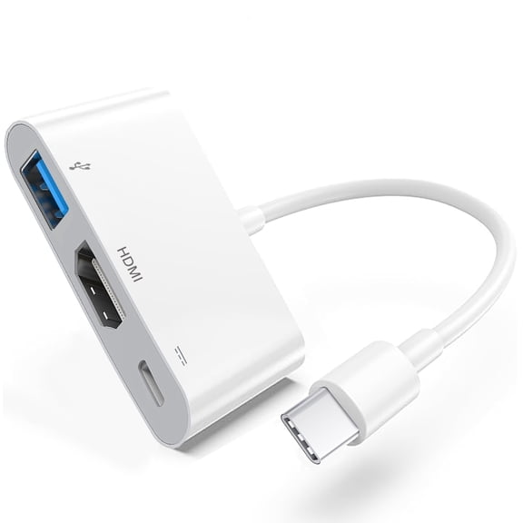 Apple USB-C Digital AV Multiport Adapter with HDMI 8K@60Hz & USB 3.2 & 100W Charging Port for iPhone 15/16/17, , MFi Certified Type-C HDMI Converter for MacBook Pro/Air, iPad Pro, iMac and More