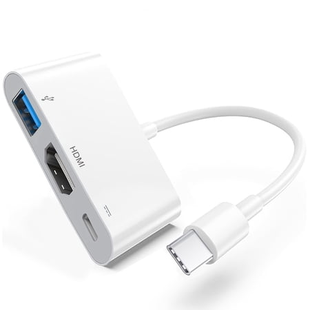 Apple USB-C Digital AV Multiport Adapter with HDMI 8K@60Hz & USB 3.2 & 100W Charging Port for iPhone 15/16/17, , MFi Certified Type-C HDMI Converter for MacBook Pro/Air, iPad Pro, iMac and More