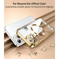 thumbnail image 3 of Magnetic Matallic Glossy Clear for iPhone 14 Case with Full Camera Cover Protection [No.1 Strong N52 Magnets] [Military Grade Drop Protection] for Women Girls Phone Case (6.1")-Gold, 3 of 12