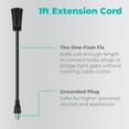 thumbnail image 3 of KMC Short Extension Cord 10-Pack, 1-Foot, 16/3, Outlet Saver, Black, 3 of 8