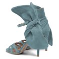 thumbnail image 3 of FSJ Women Open Toe Crisscross Strap Bowknot Sandals Thin Buckled Ankle Strap Stiletto High Heels Elegant Prom Party Shoes Size 7 Blue, 3 of 5