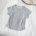thumbnail image 5 of JUMEYU Tshirts for Kids Girls Tops for Girls Short Sleeve Shirt Girls Summer Tops Square Neck Slim Fit Tops Basic Tee Size 7-8 (Grey,7-8 Years), 5 of 8