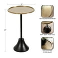 thumbnail image 6 of Kate and Laurel Sanzo Modern Pedestal Round Side Table, 15 x 15 x 24, Antique Brass and Black, Circle End Table with Metal Tabletop for Use as Indoor Plant Stand or Bedroom Nightstand, 6 of 9