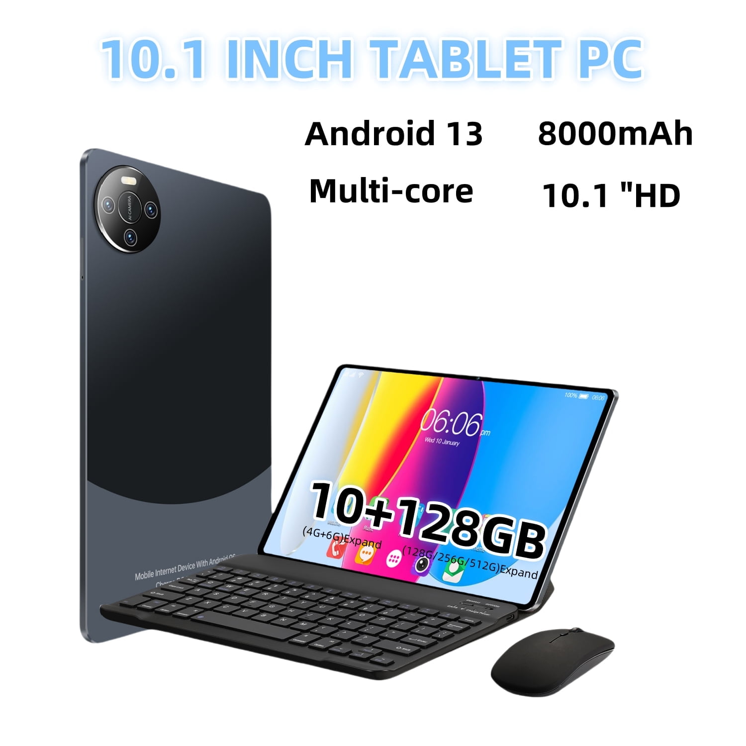 Dynamic Halo 10.1インチタブレット 10.1inch Android 14 Tablet, Octa-Core Touch Screen Tablet