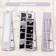 thumbnail image 3 of Costway 360° Rotatable Jewelry Cabinet Armoire 2-in-1 Lockable Mirrored Light Purple, 3 of 9