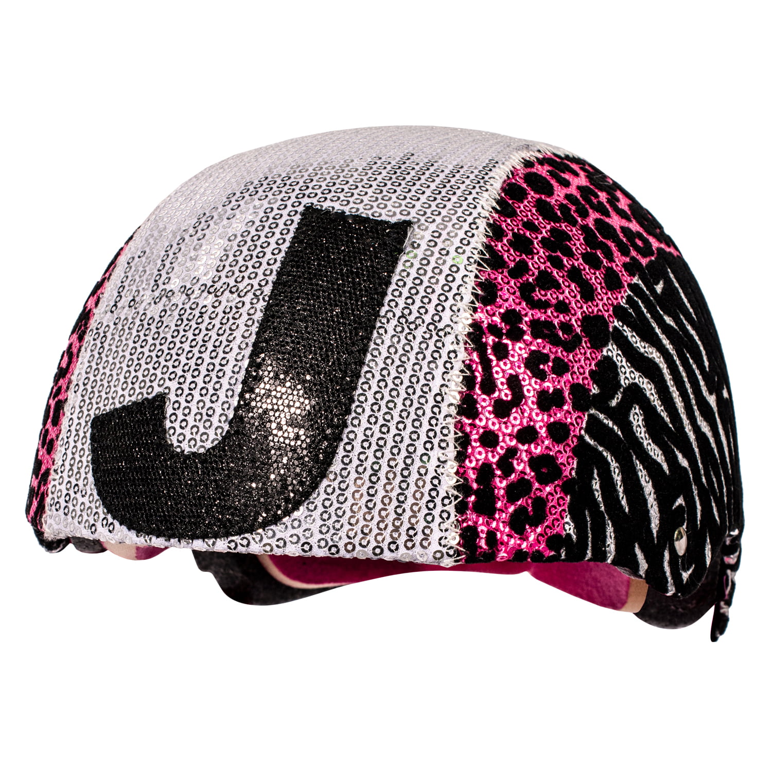 S -On the Go Glam Gear Helmet Raskullz for Justice Sequins Pink Leopard Ages 5+ 