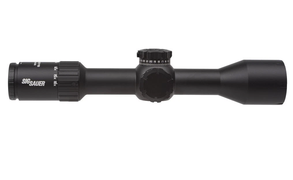 Sig Sauer WHISKEY6 Scope 3-18x44mm, 30mm, FFP, MOA Milling Hunter 2.0, Locking 0.25 MOA ADJ, Black