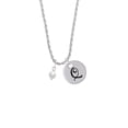 thumbnail image 2 of Delight Jewelry Silvertone 6mm Glass Imitation Pearl Bead Drop Silvertone Script Initial Disc - Q - Charm Necklace, 20"+3", 2 of 4