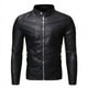 thumbnail image 5 of Chaqueta de cuero para hombre, juvenil, de corte ajustado, informal, para hombre, chaqueta de cuero para motociclista, 5 of 5