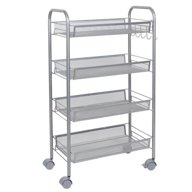 Rolling Cart, Kitchen Trolley 4 Layers Removable Storage Cart