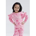 thumbnail image 3 of Conjunto de ropa de Barbie para niñas grandes, sudadera de forro polar y chánger, color rosa, 3 of 4