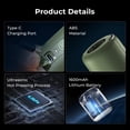 thumbnail image 5 of Electric Air Pump Ultralight Portable Nano Pump 2 Rechargeable Battery with Camping Lantern for Air Cushion, Air Pillow (Army Green), 5 of 6