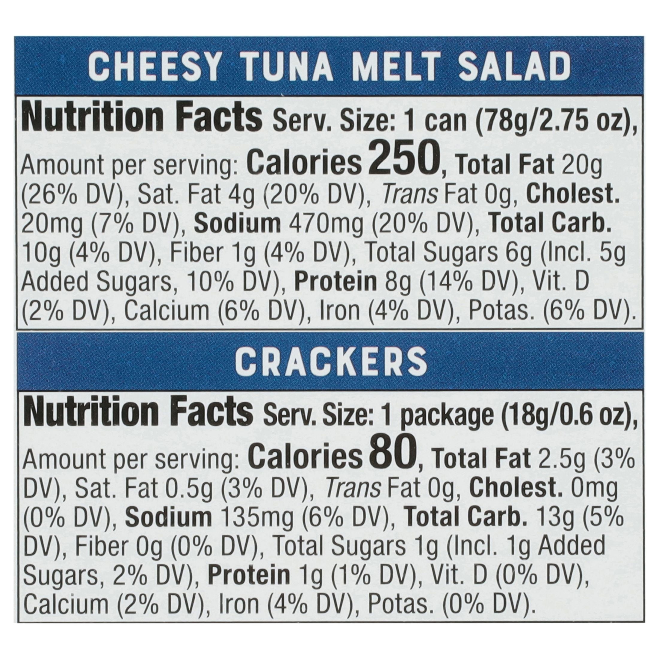 (12 pack) Bumble Bee Snack on The Run Cheesy Tuna Melt with Crackers Kit, 9g Protein Per Serving, Ready to Eat, Spoon Included, Shelf Stable Box, 3.35 oz