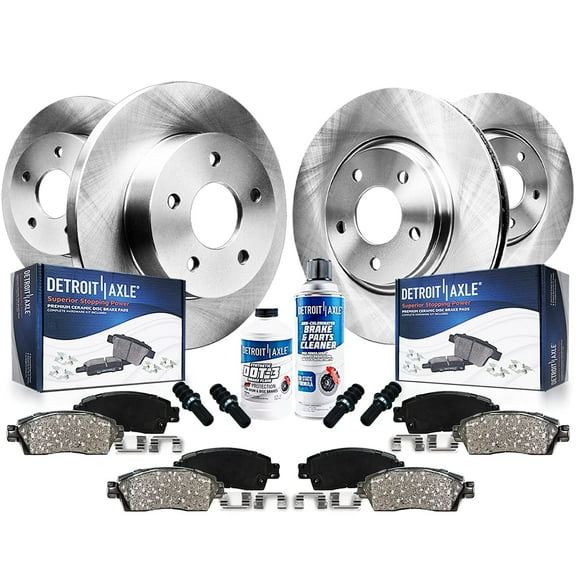 Detroit Axle - Brake Kit for 2008 2009 2010 Subaru Impreza 2.5i Brake Rotors and Ceramic Brakes Pads Replacement: 10.91" Front & 11.26" Rear Rotors