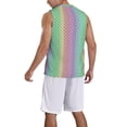thumbnail image 2 of Sikiie Rainbow Peacock Feathers Basketball Jersey Reversible Men's Mesh Athletic Sports Shirts Training Practice S-4XL4X-Large, 2 of 6