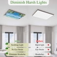 thumbnail image 5 of Ocean Magnetic Fluorescent Light Covers for Ceiling Lights 2 x 4 Feet, Summer Palm Trees Blue Sky Beach Scenery Office Classroom Kitchen Drop Ceiling Light Covers Lighting Filters Shade Panel 4 Packs, 5 of 9