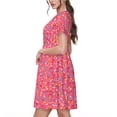 thumbnail image 2 of Disketp Colorful Sprinkles Donuts para Vestido de Manga Corta para Mujeres, Vestidos de Verano para Mujeres, Casual y Holgado para la Playa, 2 of 6