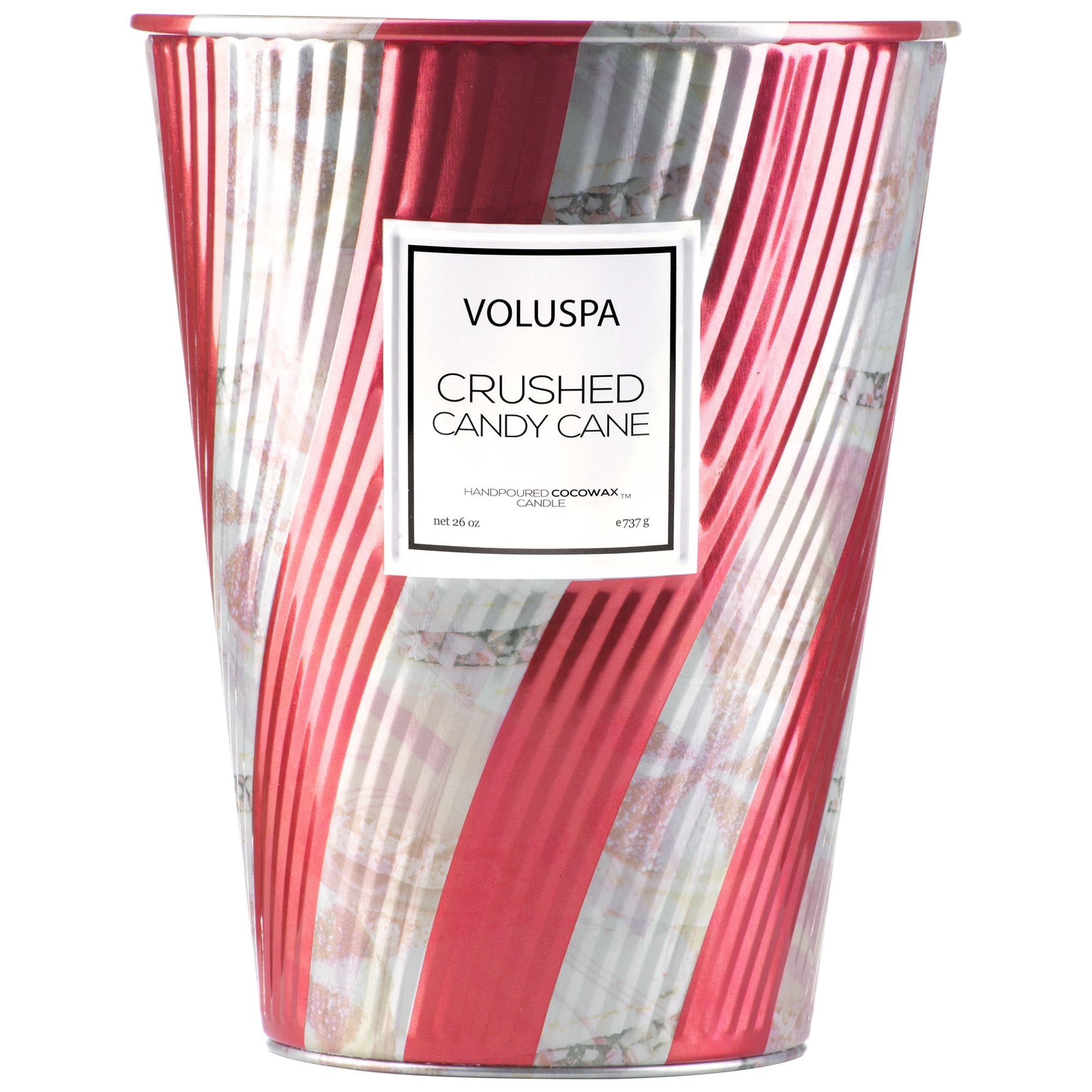 Voluspa Crushed Candy Cane Limited Edition 2 Wick Tin Table Candle Walmart Com