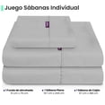 thumbnail image 2 of Sabanas Lisas Ubbe, Tamaño Individual, Color Gris, 3 Piezas, 2 of 7