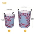 thumbnail image 3 of ZICANCN Laundry Basket Organizer, Tiger Art Pattern Blue Red Collapsible Hamper for Bathroom Bedroom Laundry Room, Small Size, 3 of 7