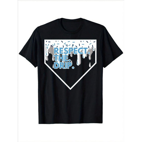 Respect the Drip Baseball Tee, Minimal Dripping Home Plate Illustration, Clean Sports Streetwear Style, Unisex Cotton T-Shirt, Sizes S-5XL
