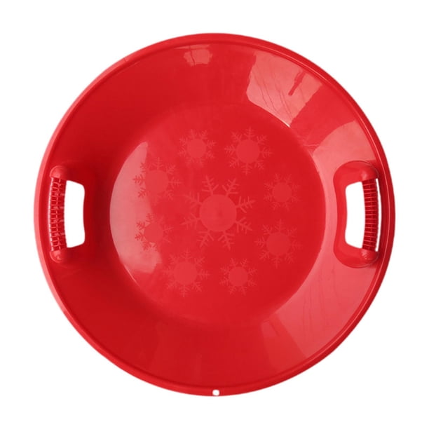 Trineo redondo de nieve para descenso, trineo de hierba deslizante, juguete de invierno con asa. Rojo L