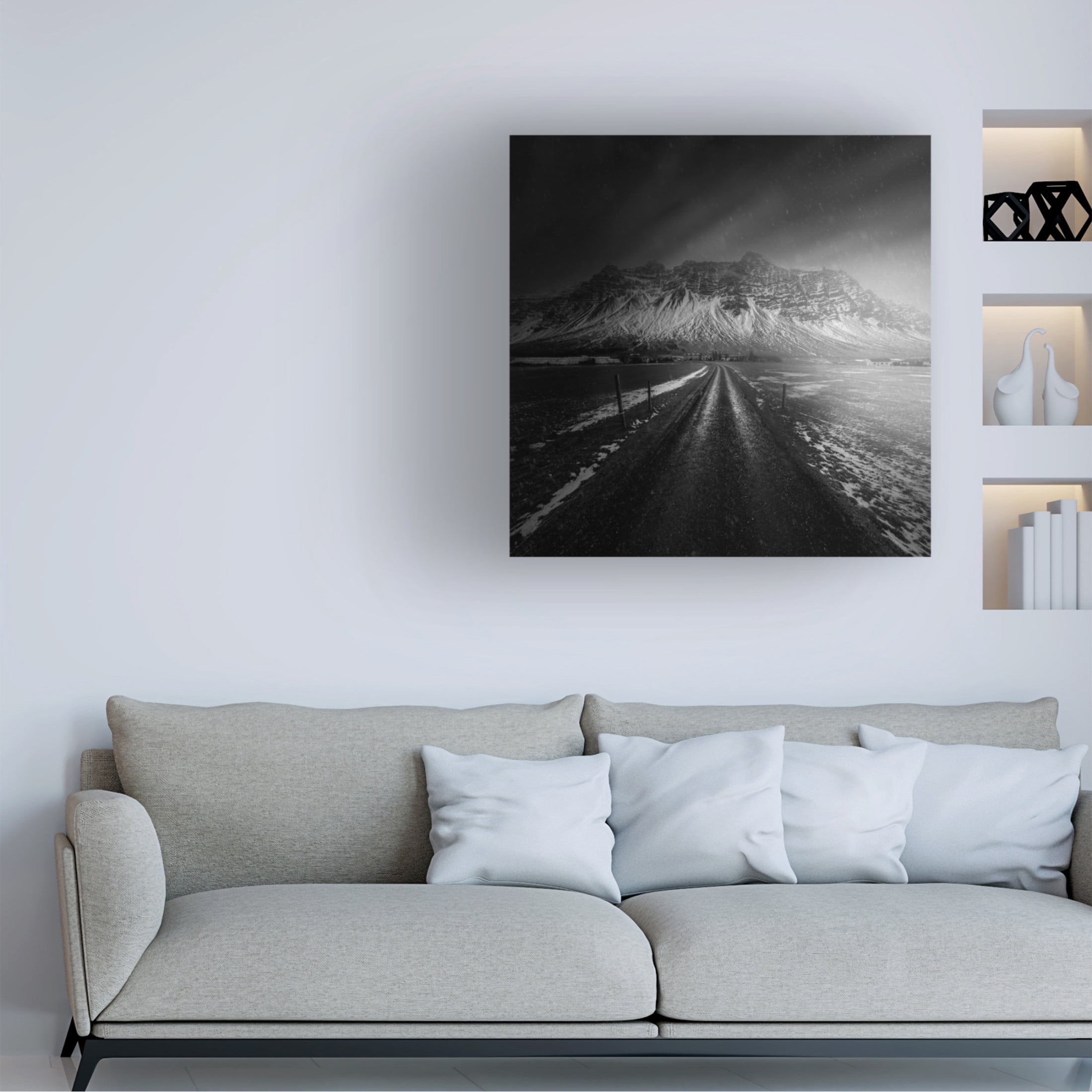 Canvas Wall Art - Juan Pablo de 'Iceland Road' Wall Art for Living Room, Bedroom, or Office D?cor by Trademark Fine Art - 24 x 24 Inches