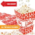 thumbnail image 6 of Poppy's Small Popcorn Boxes – 100 Pack 30 Oz Concession-Grade Popcorn Buckets, Popcorn Machine Accessories for Popcorn Bars, Movie Nights, Concessions, 6 of 7