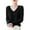 Black, variant on Womens Sweatshirt Women's 100% Pure Wool V-Neck Seamless Knit Sweater, Solid Color Pullover Top with Unibody Construction for a Smooth Fit and Ultra-Soft Warmth in Cold Weather JN L