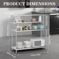 thumbnail image 3 of 60 In x24 In Commercial Stainless Steel Work Table with 2-Tier Adjustable Overshelves Heavy-Duty Prep Station for Kitchen Garage Utility Room, 3 of 7