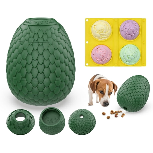 Juguete Cognitivo para Perros con Dispensador de Premios, Juguete de Enriquecimiento Congelable y Rellenable para Lamer, Rompecabezas Interactivo de Larga Duración para Mantenerlos Ocupados