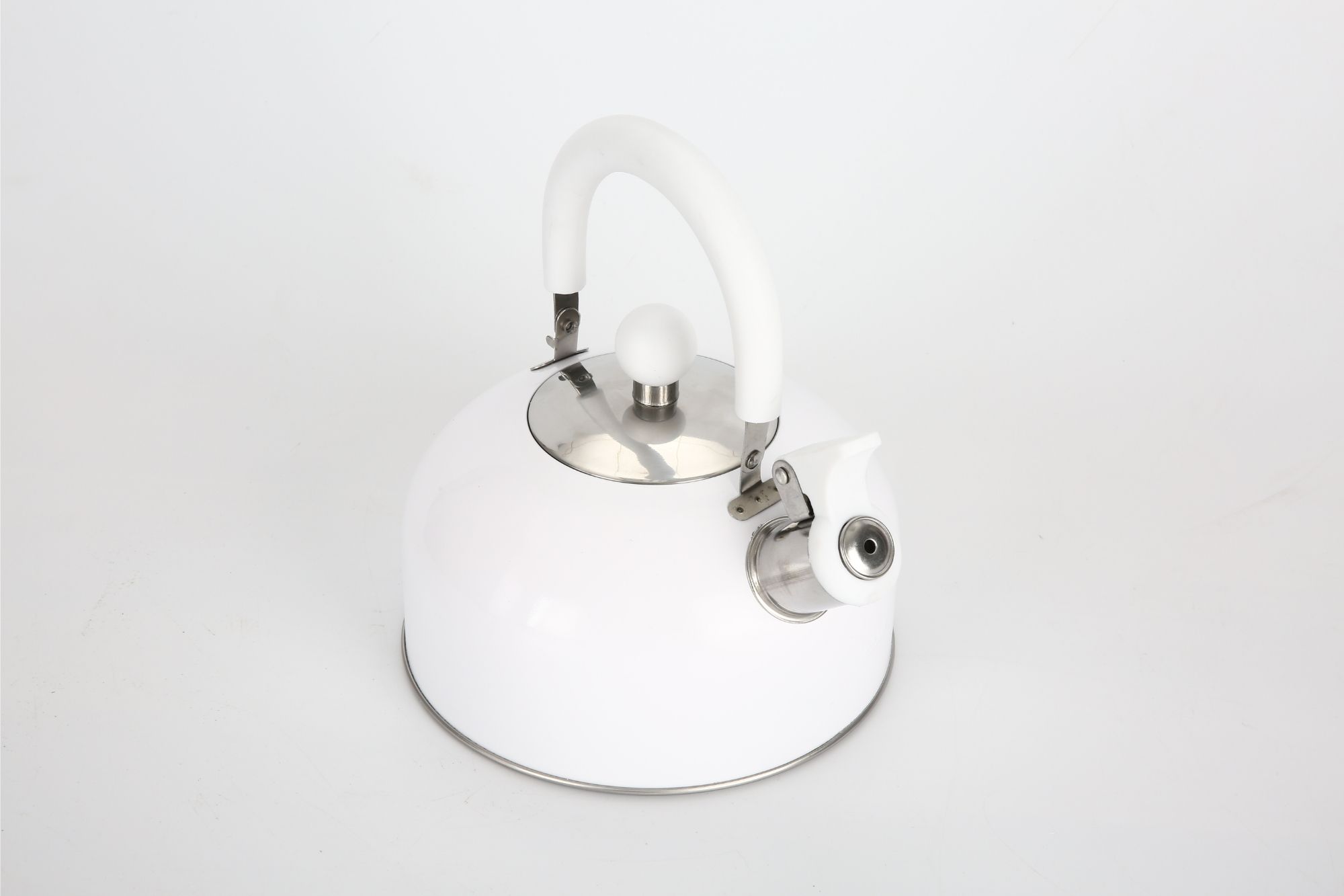 Mainstays 1.8-Liter Stainless Steel Whistling Tea Kettle, White
