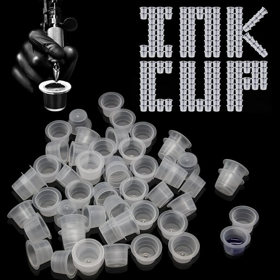 Tattoo Ink Caps - 1000pcs Tattoo Ink Cups Small Disposable Ink Caps 9mm Tattoo Caps Pigment Cups
